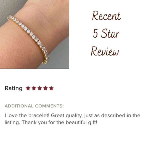 Gorgeous New DiamondâTennisâBraceletâinâGold - Picture 4 of 5